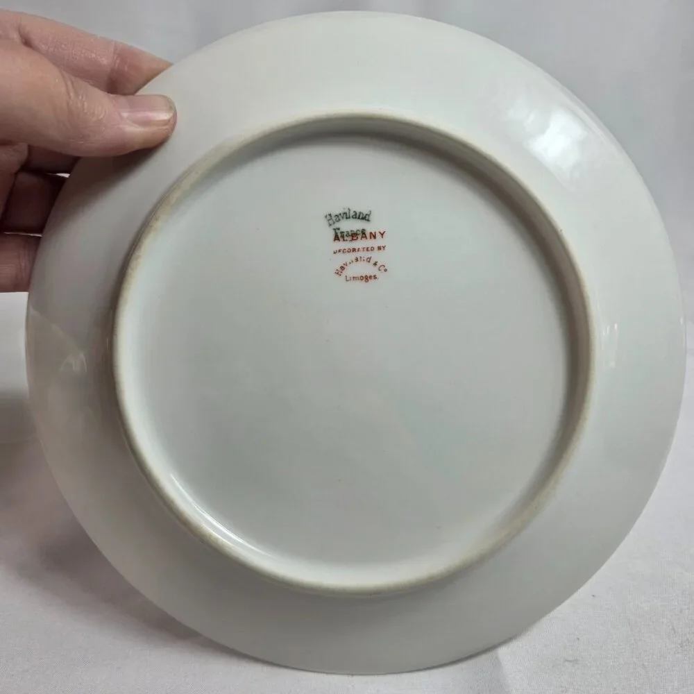 FOUR Haviland Albany Salad Plates Schleiger 107A Yellow & Black Key